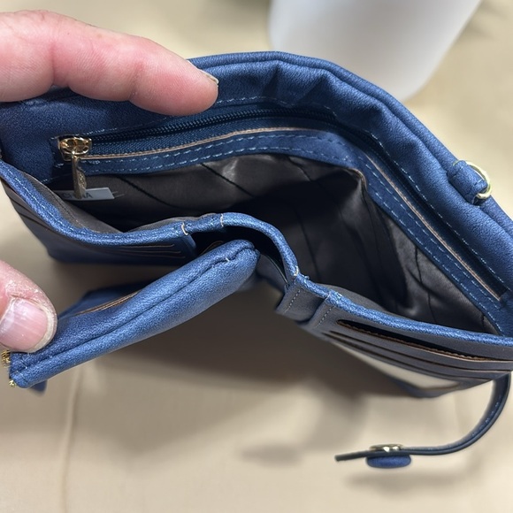 NWOT Elegant Blue Suede look Women's Clutch / wallet​​ - Picture 5 of 7